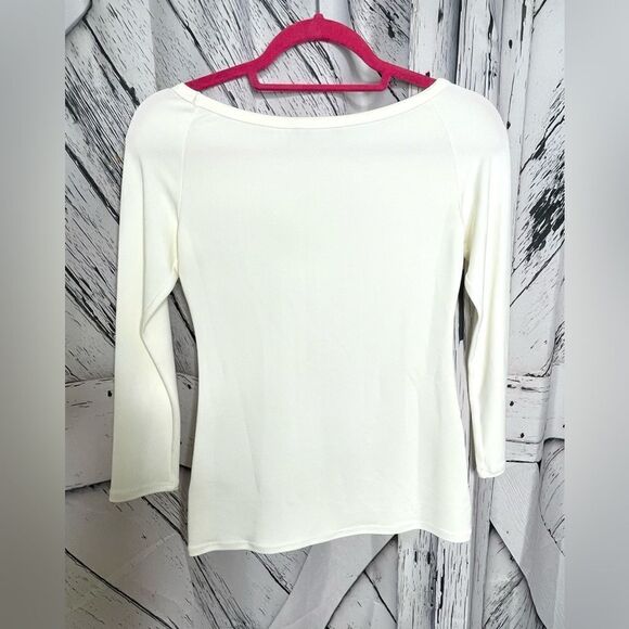 Theory Ennalyn Top Matte Jersey Wide Neck White S - Picture 2 of 5